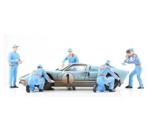 1:18 Scale F1 Pit Crew Figurine Set - Gulf Oil