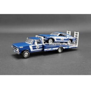 1:64 Scale Ford F-350 Ramp Truck with 1969 Boss 302 Trans Am Mustang #2 Dan Gurney