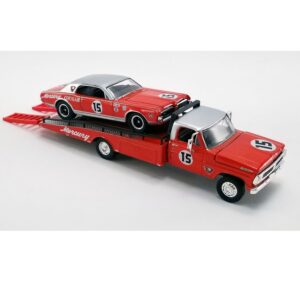 1:64 Scale Ford F-350 Ramp Truck with 1967 Mercury Trans Am Cougar #15 Parnelli Jones