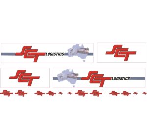 1:50 Scale Jays Custom B-Double Trailer Decals - SCT Logistics Transport