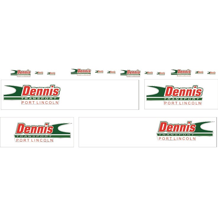 1:50 Scale Jays Custom B-Double Trailer Decals - Dennis Transport