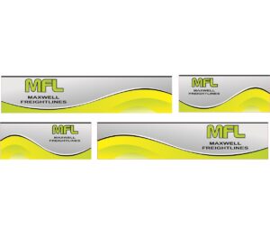 1:50 Scale Jays Custom B-Double Trailer Decals - Maxwell Freightlines