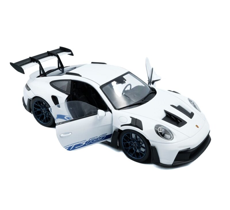 1:18 Scale 2024 Porsche 911 GT3 RS - White with Blue Stripes - Image 3