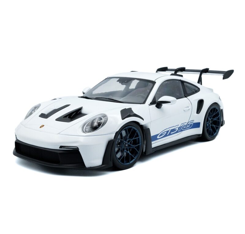 1:18 Scale 2024 Porsche 911 GT3 RS - White with Blue Stripes