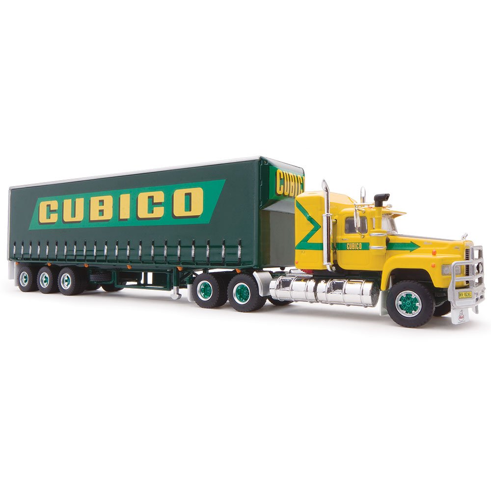 1:64 Scale Mack with Curtainside Trailer - Cubico Transport