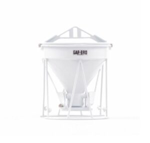 1:50 Scale Gar-Bro Lightweight Round Gate Concrete Bucket - White
