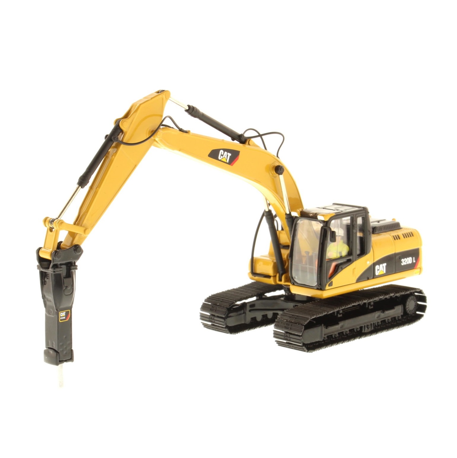 1:50 Scale Caterpillar 320D L Excavator with Cat H120E S Hammer Attachment