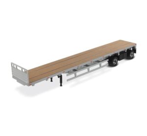 1:50 Scale 53' Flat Bed Trailer - Silver