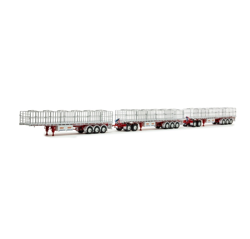 1:50 Scale Triple Road Train Trailer Set - Dawson's Haulage