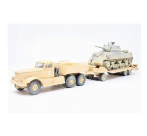 1:50 Scale Diamond T Tank Transporter and M4 Sherman Tank - US Army