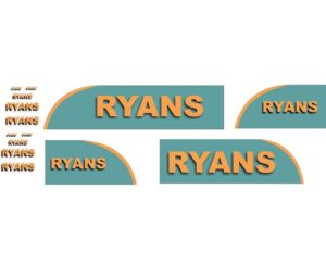 1:50 Scale Jays Custom B-Double Trailer Decals - Ryans