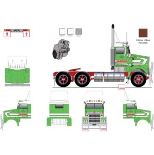 1:50 Scale Kenworth W900 SAR Day Cab Truck - Uhlenberg Haulage Ltd