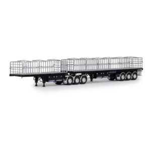 1:50 Scale Freighter Flat Top B-Double Trailers - Black
