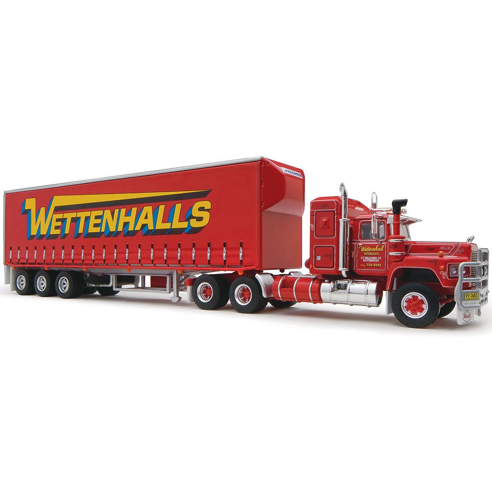 1:64 Scale Mack with Curtainside Trailer - Wettenhalls Transport