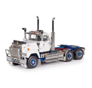 1:50 Scale Mack Super-Liner Day Cab Truck - White with Blue Chassis