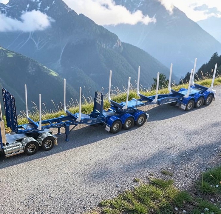 1:50 Scale Kennedy B-Double Logging Trailers - Blue Met.