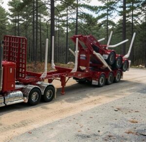 1:50 Scale Kennedy B-Double Logging Trailers - Red